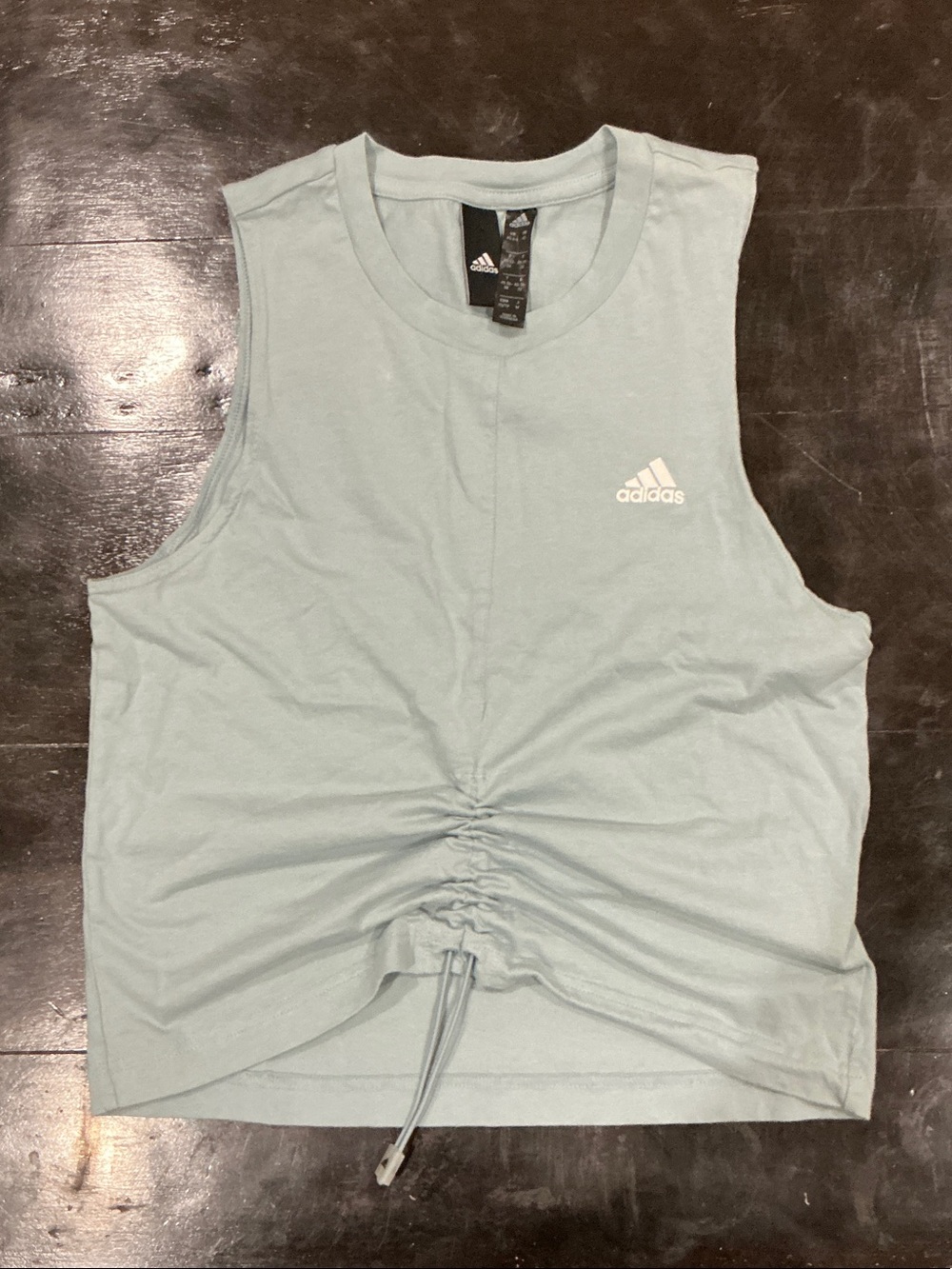 adidas Mint Ruched Front Sleeveless Tank